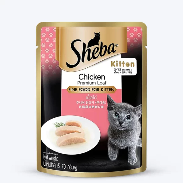 ShebaChickenPremiumLoafWetKittenFood 70gpacks