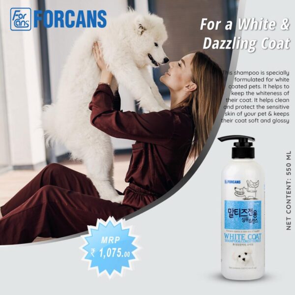 Forcans Whitening Coat Dog Shampoo - 550ml